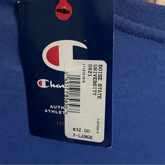 Champion Boise State Blue Long Sleeve T-shirt Mens XL NWT Embroidered Game Day - Picture 4 of 6